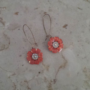 Pink Flower Earrings